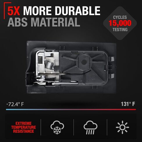 مقبض باب الركاب الأمامي/الخلفي الداخلي T1A - متوافق مع 2009-2014 Ford F-150، 09-14 Ford Lobo، 10-14 Lincoln Mark LT - كروم، أسود - OEM CL3Z-1522600-EA، CL3Z1522600FA، 90825، FO1353152 in Kuwait