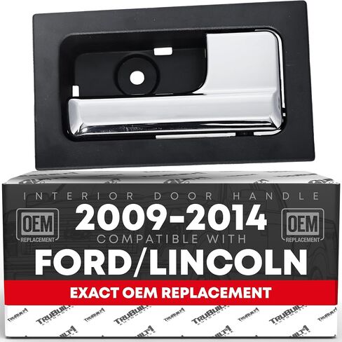 مقبض باب الركاب الأمامي/الخلفي الداخلي T1A - متوافق مع 2009-2014 Ford F-150، 09-14 Ford Lobo، 10-14 Lincoln Mark LT - كروم، أسود - OEM CL3Z-1522600-EA، CL3Z1522600FA، 90825، FO1353152 in Kuwait