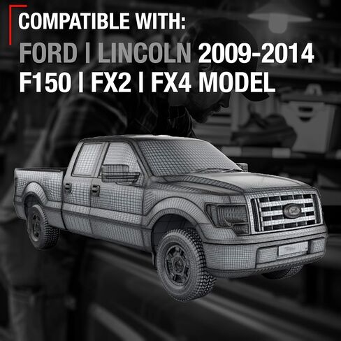 مقبض باب الركاب الأمامي/الخلفي الداخلي T1A - متوافق مع 2009-2014 Ford F-150، 09-14 Ford Lobo، 10-14 Lincoln Mark LT - كروم، أسود - OEM CL3Z-1522600-EA، CL3Z1522600FA، 90825، FO1353152 in Kuwait