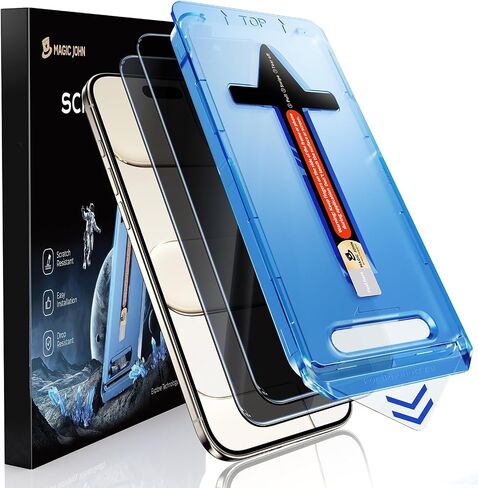 واقي شاشة MAGIC JOHN مكون من قطعتين لهاتف iPhone SE 3/SE 2 (إصدار 2022/2020)، زجاج مقسى iPhone7/8/6، إزالة تلقائية للغبار، خالية من الفقاعات، سهلة التركيب in Saudi Arabia