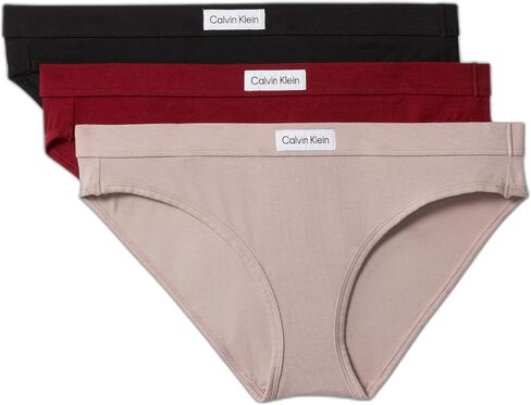 سراويل بيكيني نسائية من القطن القابل للتمدد بشعار مريح من Calvin Klein، 3 قطع in Saudi Arabia