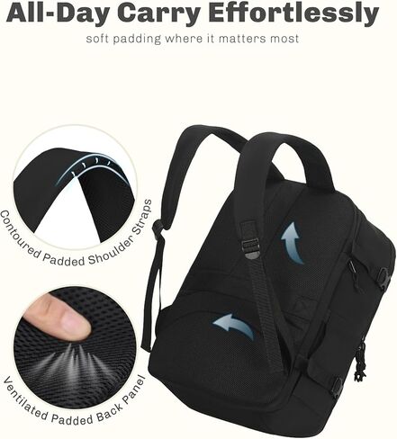 Hynes Eagle Travel Backpack for Women Puffer Flight Approved Carry On Backpack 17 inch Laptop Personal Item Weekender Bag 30L Black in Kuwait