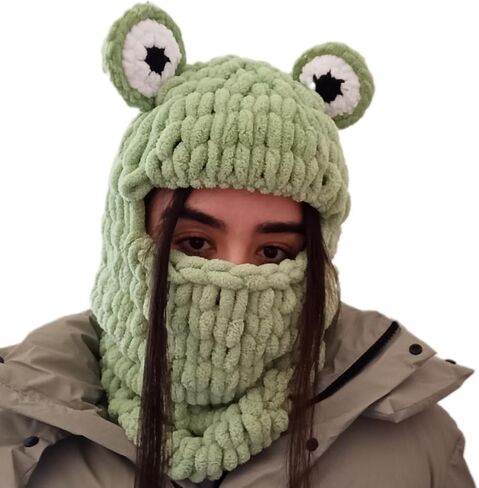 Frog Balaclava Mask for Women – Soft Polar Winter Mask, Cute Cosplay & Halloween Costume Accessory Black in Saudi Arabia