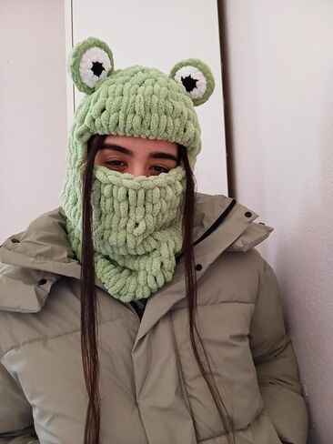 Frog Balaclava Mask for Women – Soft Polar Winter Mask, Cute Cosplay & Halloween Costume Accessory Black in Saudi Arabia