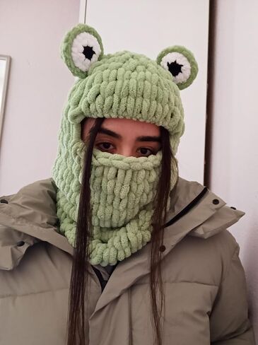 Frog Balaclava Mask for Women – Soft Polar Winter Mask, Cute Cosplay & Halloween Costume Accessory Black in Saudi Arabia