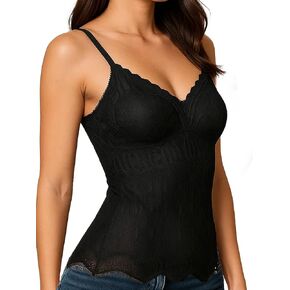 قميص Livona النسائي من الدانتيل - أشرطة سباغيتي قابلة للتعديل، تانك مبطن مريح ومريح للنوم in Kuwait