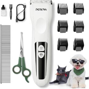ماكينة قص الشعر للكلاب، مجموعة مستلزمات العناية بالحيوانات الأليفة، ماكينة حلاقة احترافية للمعاطف الثقيلة السميكة، ماكينة تشذيب شعر منخفضة الضوضاء قابلة لإعادة الشحن مع شفرة سيراميك للكلاب والقطط والحيوانات in Kuwait