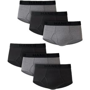 Hanes Men's Tagless Cotton Brief (Pack of 6), Black/Grey, Medium in Saudi Arabia