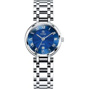 Silver Watch for Women Two Tone Gold Women's Watches Stainless Steel Waterproof Watch for Ladies Business Dress Wrist Watches with Calendar in Saudi Arabia