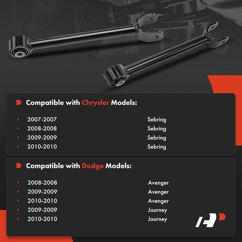 A-Premium 2 x Rear Upper Control Arm, with Bushing, Compatible with Dodge Journey 2009-2010, Avenger 2008-2010, Chrysler Sebring 2007-2010 in Saudi Arabia