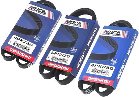 3 PCS Serpentine Belt for Acura Integra 1.8L (1996-2001), 4PK740 Power Steering, 4PK830 Alternator, 5PK920 Air Conditioner in Saudi Arabia