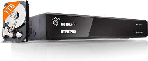 مسجل أمان TIGERSECU Super HD 1080P 8 قنوات هجين DVR 6 في 1 بدون محرك أقراص ثابتة، لكاميرات 2MP (30 إطارًا في الثانية) وما يصل إلى 5 ميجابكسل (12.5 إطارًا في الثانية) TVI/AHD/CVI/تناظري/RS485 PTZ وكاميرات IP (الكاميرات غير متضمن) in Kuwait