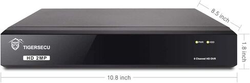 مسجل أمان TIGERSECU Super HD 1080P 8 قنوات هجين DVR 6 في 1 بدون محرك أقراص ثابتة، لكاميرات 2MP (30 إطارًا في الثانية) وما يصل إلى 5 ميجابكسل (12.5 إطارًا في الثانية) TVI/AHD/CVI/تناظري/RS485 PTZ وكاميرات IP (الكاميرات غير متضمن) in Kuwait