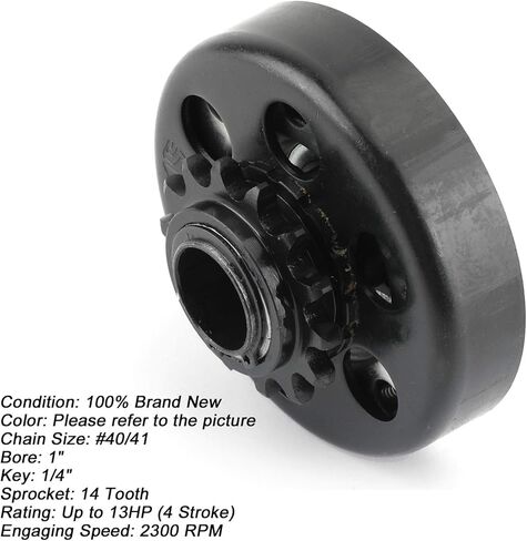 Areyourshop 13HP Go Kart Centrifugal Clutch 1inch Bore 14T 14 Tooth for 40 41 420 Chain in Saudi Arabia
