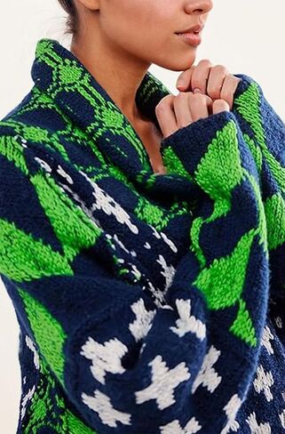 Oversized Y2K Printed Colorful Bat Cardigan for Women Button Down Collar Sweater Coats Fall Fashion Outfit in Kuwait