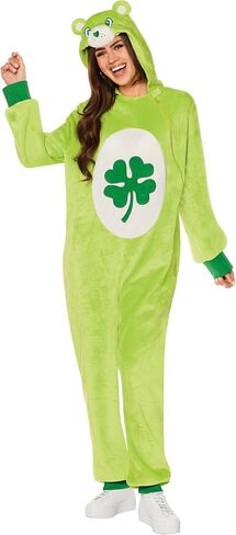 Spirit Halloween Care Bears Adult Good Luck Bear Jumpsuit Costume | Officially Licensed | Shamrock Outfit in Saudi Arabia