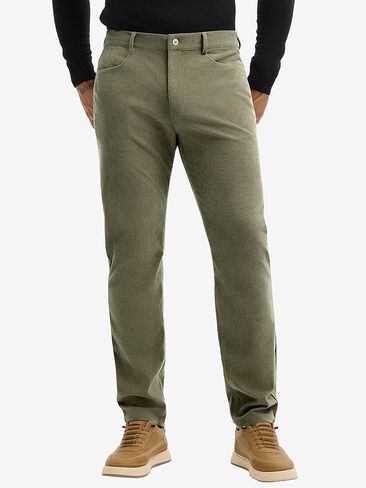 HOTake Men's Casual Corduroy Pants Lightweight Stretch Corduroy Trousers Straight Fit Dress Pants in Kuwait