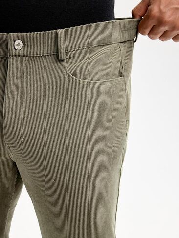HOTake Men's Casual Corduroy Pants Lightweight Stretch Corduroy Trousers Straight Fit Dress Pants in Kuwait