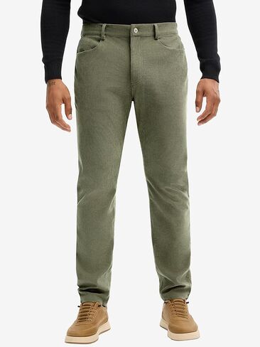 HOTake Men's Casual Corduroy Pants Lightweight Stretch Corduroy Trousers Straight Fit Dress Pants in Kuwait