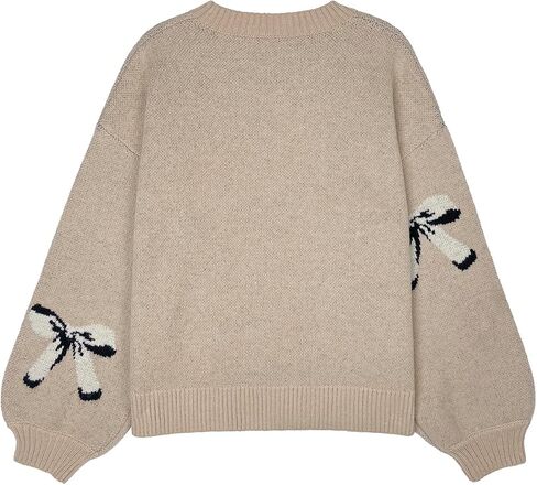 Womens Oversized Cute Bow Sweater Fall 2025 Trendy Preppy Chuncy Knit Long Sleeve Valentines Day Pullover Sweaters in Saudi Arabia