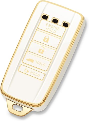 لغطاء مفتاح Acura Key Fob مع تثبيت المحرك عن بعد 5 أزرار لحماية مفتاح السيارة لـ Acura MDX RDX RLX TLX ملحقات الذهب الأسود 2017 2018 2019 2020 2021 2022 2023 in Kuwait