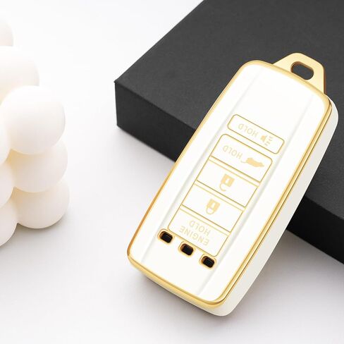 لغطاء مفتاح Acura Key Fob مع تثبيت المحرك عن بعد 5 أزرار لحماية مفتاح السيارة لـ Acura MDX RDX RLX TLX ملحقات الذهب الأسود 2017 2018 2019 2020 2021 2022 2023 in Kuwait