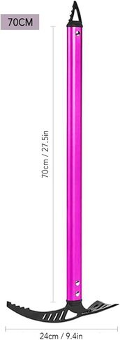 فأس الجليد للتخييم في الهواء الطلق، أداة تسلق الجبال من سبائك الألومنيوم، أداة تسلق الجبال الجليدية، تصميم خفيف الوزن، 70 سم رمادي in Kuwait