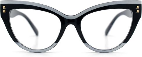 SA106 Womens 2-tone Color Design Horn Rim Cat Eye Clear Lens Fashion Eyeglasses in Saudi Arabia