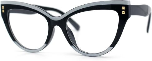 SA106 Womens 2-tone Color Design Horn Rim Cat Eye Clear Lens Fashion Eyeglasses in Saudi Arabia