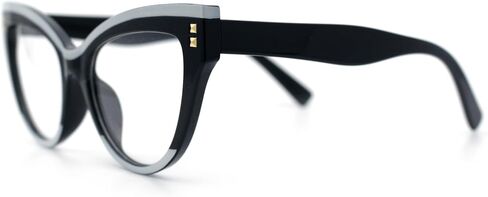 SA106 Womens 2-tone Color Design Horn Rim Cat Eye Clear Lens Fashion Eyeglasses in Saudi Arabia