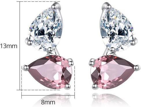 14K Gold Simple Two Pear Cut Moissanite Stone Stud Earrings for Women,D-VVS1 Quality, Daily Wear Stud in Saudi Arabia