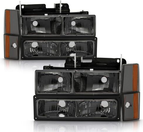 ACANII - For Smoked 1988-1993 Chevy Suburban Silverado Sierra Headlights Corner Bumper Lights Driver + Passenger Side in Saudi Arabia