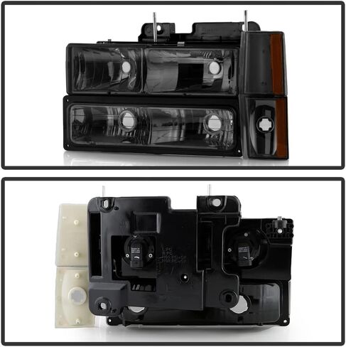 ACANII - For Smoked 1988-1993 Chevy Suburban Silverado Sierra Headlights Corner Bumper Lights Driver + Passenger Side in Saudi Arabia