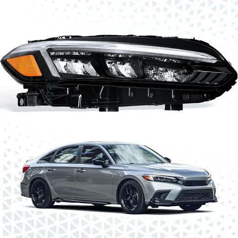 PENSUN LED Headlights Assembly Fit for 2022 2023 Honda Civic Sport Touring 11th Gen Civic, Car Headlight Replacement 33150-T20-A22 (Left Driver Side) in Saudi Arabia