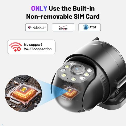 كاميرا أمان خلوية KKB 4G LTE، كاميرا خلوية سلكية مدمجة، بطاقة SIM للأماكن الخارجية/الداخلية، خطة بيانات غير محدودة، لا توجد كاميرات أمان WiFi رؤية ليلية ملونة 2K، تسجيل 24/7، كشف حركة PIR in Kuwait