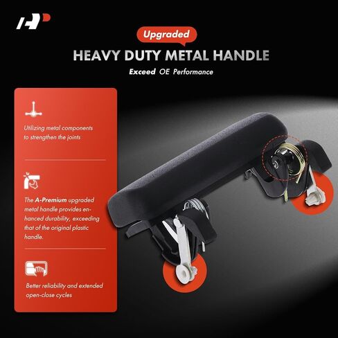 A-Premium Upgraded Metal Exterior Door Handles Compatible with Ford Ranger 1993-2003, Textured Black, 2-PC Set, Front Driver and Passenger Side in Saudi Arabia