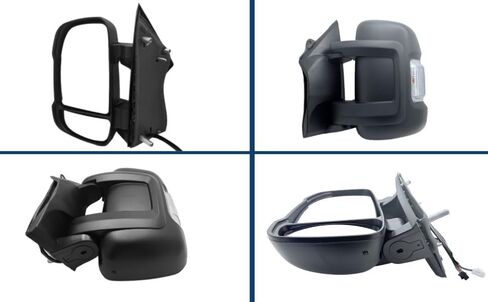 Driver Side Mirror Compatible with 2014-2024 Ram Promaster 1500 2500 3500 (Long Arm) With Heated Power Glass Turn Signals Light Temperature Sensor Manual Folding 8+2 Pins Textured Black in Saudi Arabia
