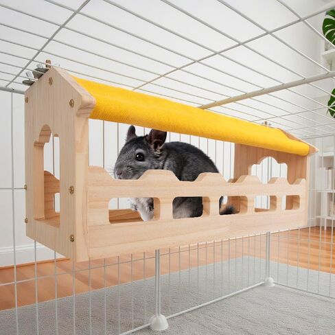 Chinchilla Suspension Bridge Wooden,Small Animals Wooden Bridge and Platform,Chinchilla Habitat Toys for Squirrel Hamster Ferret Guinea Pig Sturdy Easy to Clean in Saudi Arabia