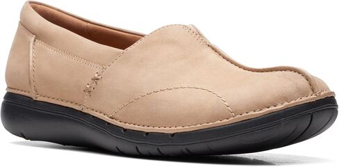 حذاء نسائي من Clarks Un Loop Stride سهل الارتداء من الجلد الأسود 9.5 عرض in Saudi Arabia