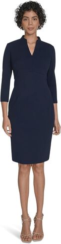 Calvin Klein Women's 3/4 Sleeve V-Neck Sheath in Saudi Arabia