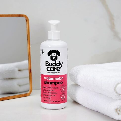 White Dog Shampoo by Buddycare | Brightening and Whitening Shampoo for Dogs | Deep Cleansing, Fresh Scented | with Aloe Vera and Pro Vitamin B5 (16.90oz) in Kuwait
