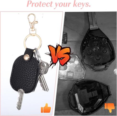 2 Pcs Key Sleeve for Broken Car Key, Broken Car Key Loop Replacement Soft Car Key Cover Key Holder for Keychain Leather Car Keychain Car Key Holder Key Sleeve for Men Women (Pink, Black) in Saudi Arabia