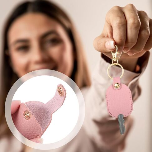 2 Pcs Key Sleeve for Broken Car Key, Broken Car Key Loop Replacement Soft Car Key Cover Key Holder for Keychain Leather Car Keychain Car Key Holder Key Sleeve for Men Women (Pink, Black) in Saudi Arabia