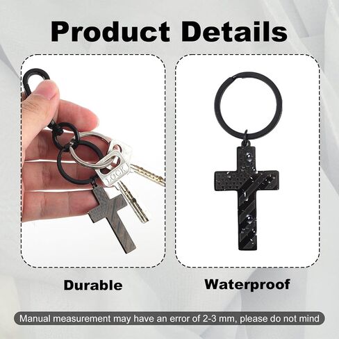 2pcs Cross Keychain for Men, Stainless Steel Cross Keyring Christian Bible Verse Key Chain Inspirational Scripture Religious Key Holder Cross Key Fob Gifts for Men Women Valentines Day in Saudi Arabia