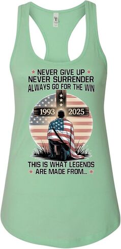 Never Give Up This is What L e g e n d s are Made from Charlie Kirk Womens Tank Top in Saudi Arabia
