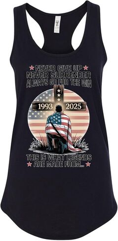 Never Give Up This is What L e g e n d s are Made from Charlie Kirk Womens Tank Top in Saudi Arabia