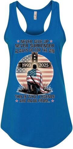 Never Give Up This is What L e g e n d s are Made from Charlie Kirk Womens Tank Top in Saudi Arabia