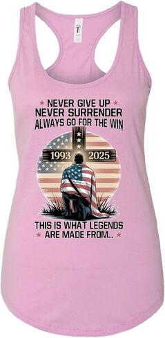 Never Give Up This is What L e g e n d s are Made from Charlie Kirk Womens Tank Top in Saudi Arabia