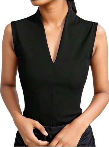 SOLY HUX Women's Business Casual Tank Tops V Neck Sleeveless Dressy Casual Work Office Tops in Saudi Arabia