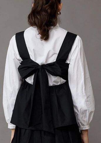 Women Gingham Babydoll Tank Top Cute Sleeveless Backless Wide Straps Peplum Shirt Y2K Square Neck Bowtie Cami Top in Saudi Arabia